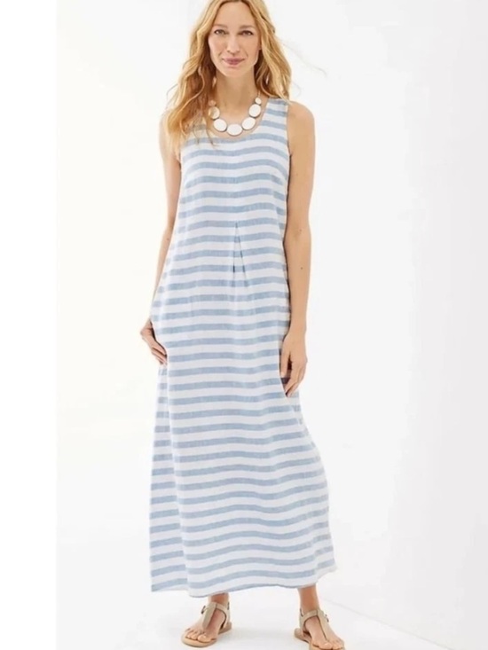 J. Jill Dresses & Skirts - J.Jill Striped Love Linen Maxi Tank Dress. Size Medium